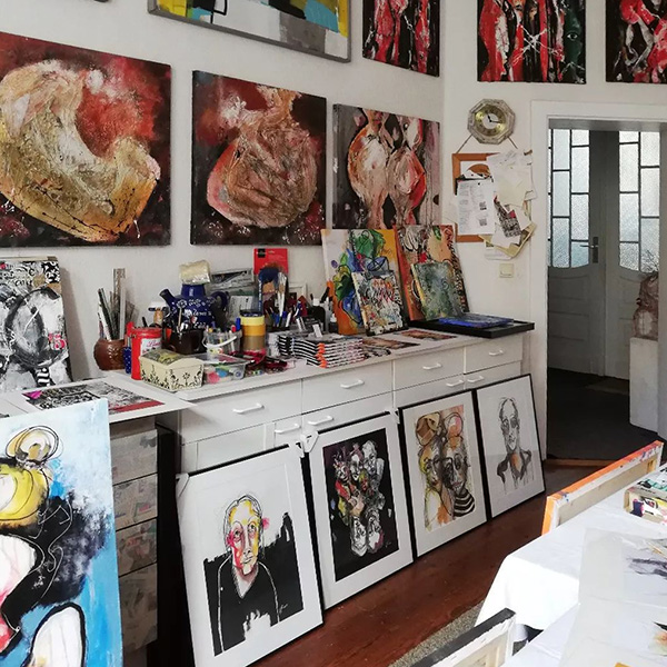 Blick in Edda B. Fischers Atelier